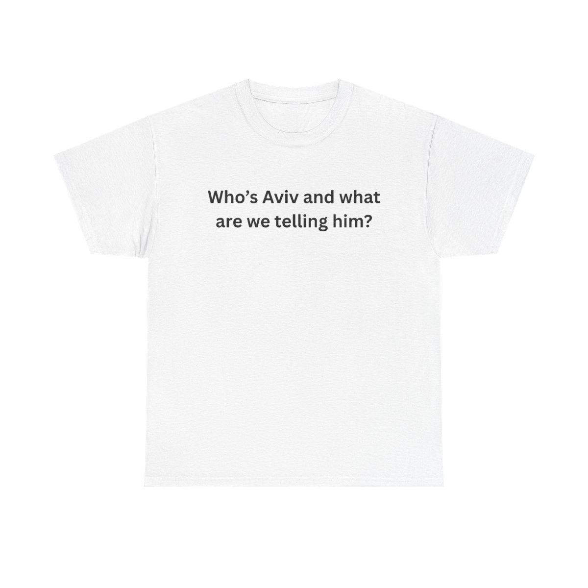 Tell Aviv Tee funny graphic tee, white