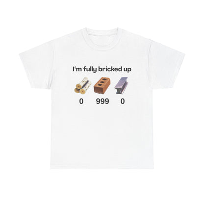 Bricked Up Tee funny graphic tee, white