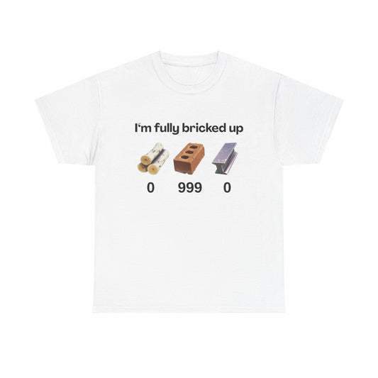 Bricked Up Tee funny graphic tee, white