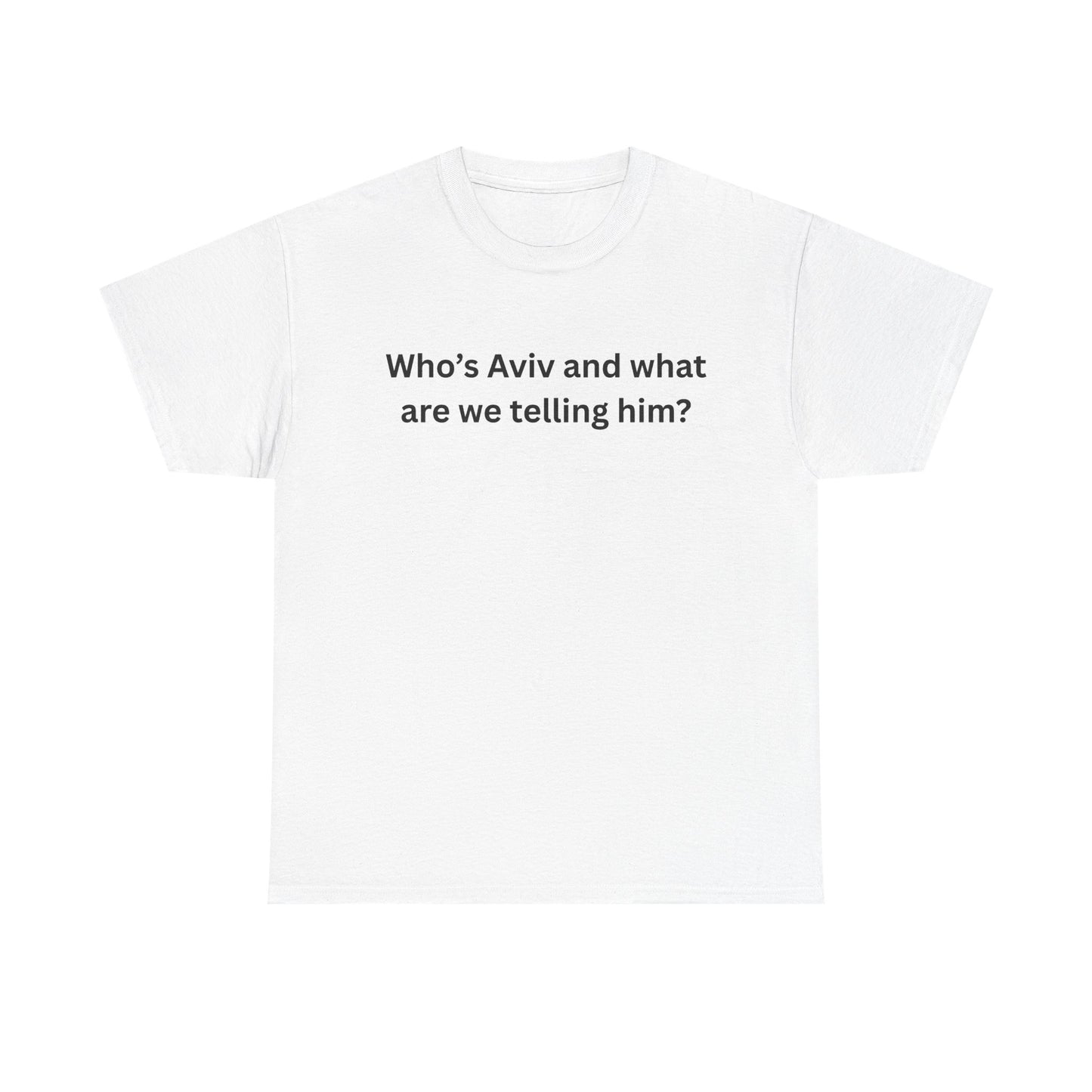 Tell Aviv Tee funny graphic tee, white