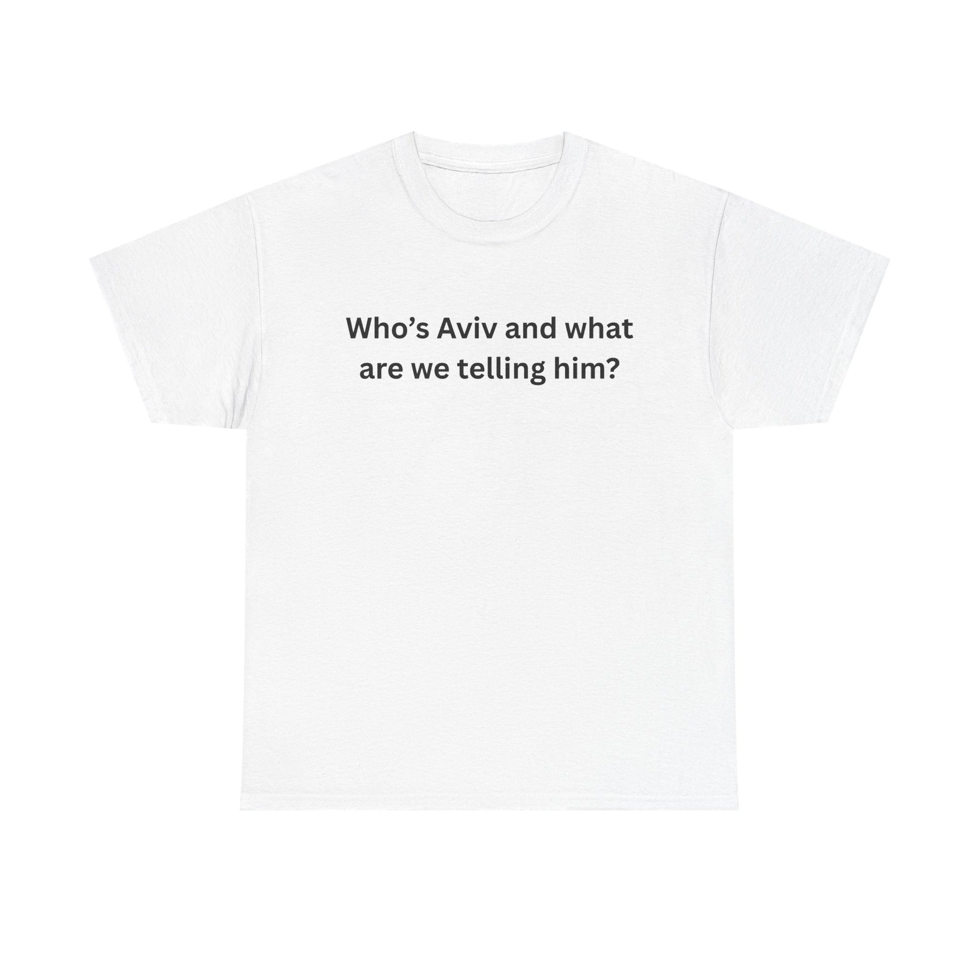 Tell Aviv Tee funny graphic tee, white