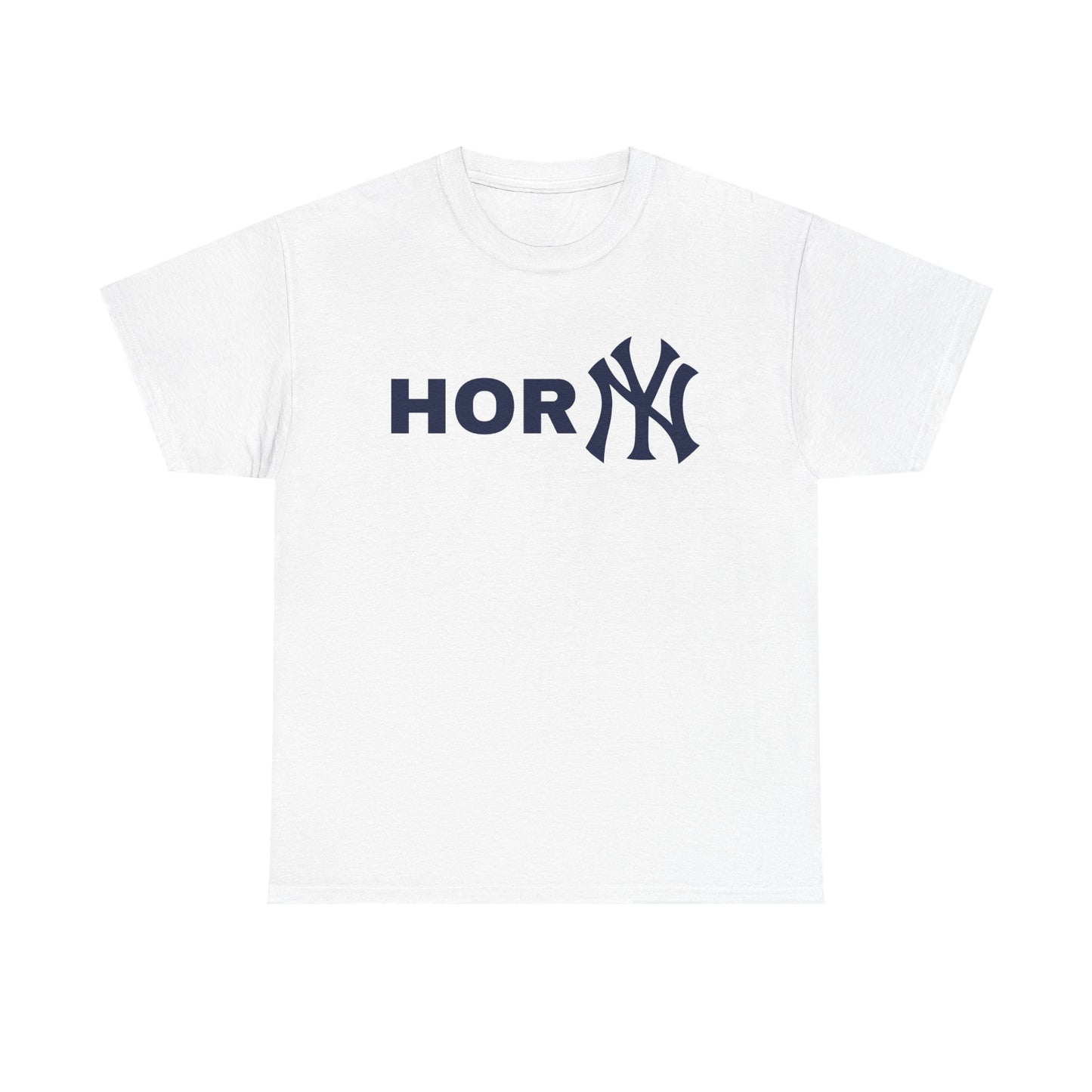 Horny Yankee Tee funny graphic tee, white