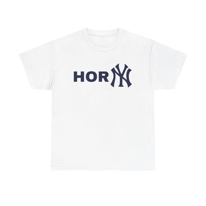 Horny Yankee Tee funny graphic tee, white